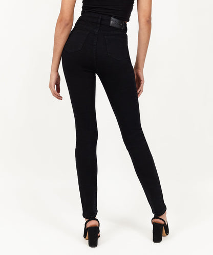 Reason Clothing Best Seller | Evelyn Women's High-Waist Super Skinny Jeans - Black