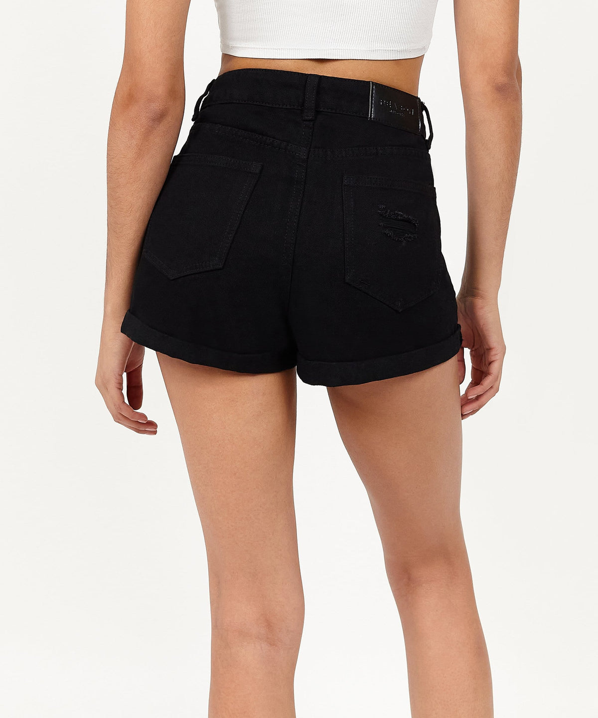 Reason Clothing Customer Favorite | After Hours Women's Distressed Denim Shorts - Black