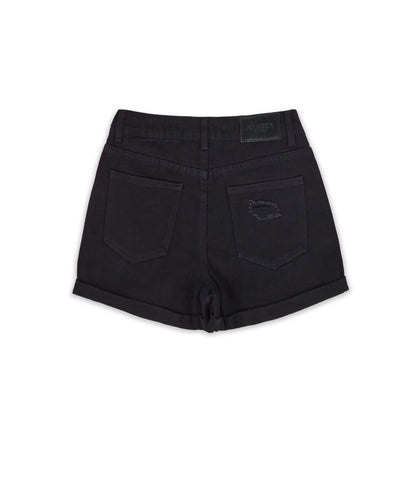 Reason Clothing Customer Favorite | After Hours Women's Distressed Denim Shorts - Black