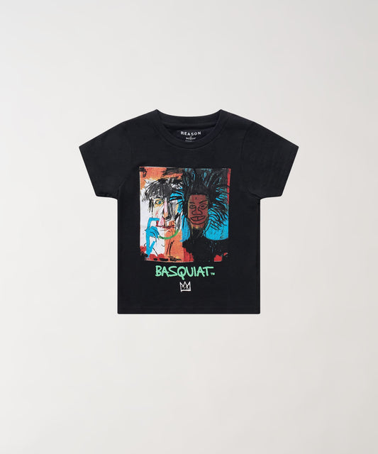 Reason Clothing Classic | Basquiat Warhol Kid's Graphic Short Sleeve Tee - Black