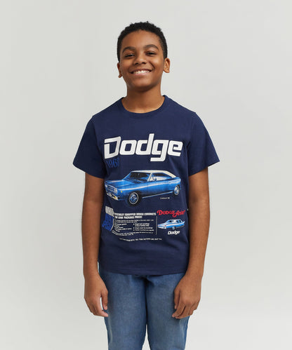 Reason Clothing New | Dodge White Hat Special Kid's Graphic Short Sleeve Tee - Dark Blue