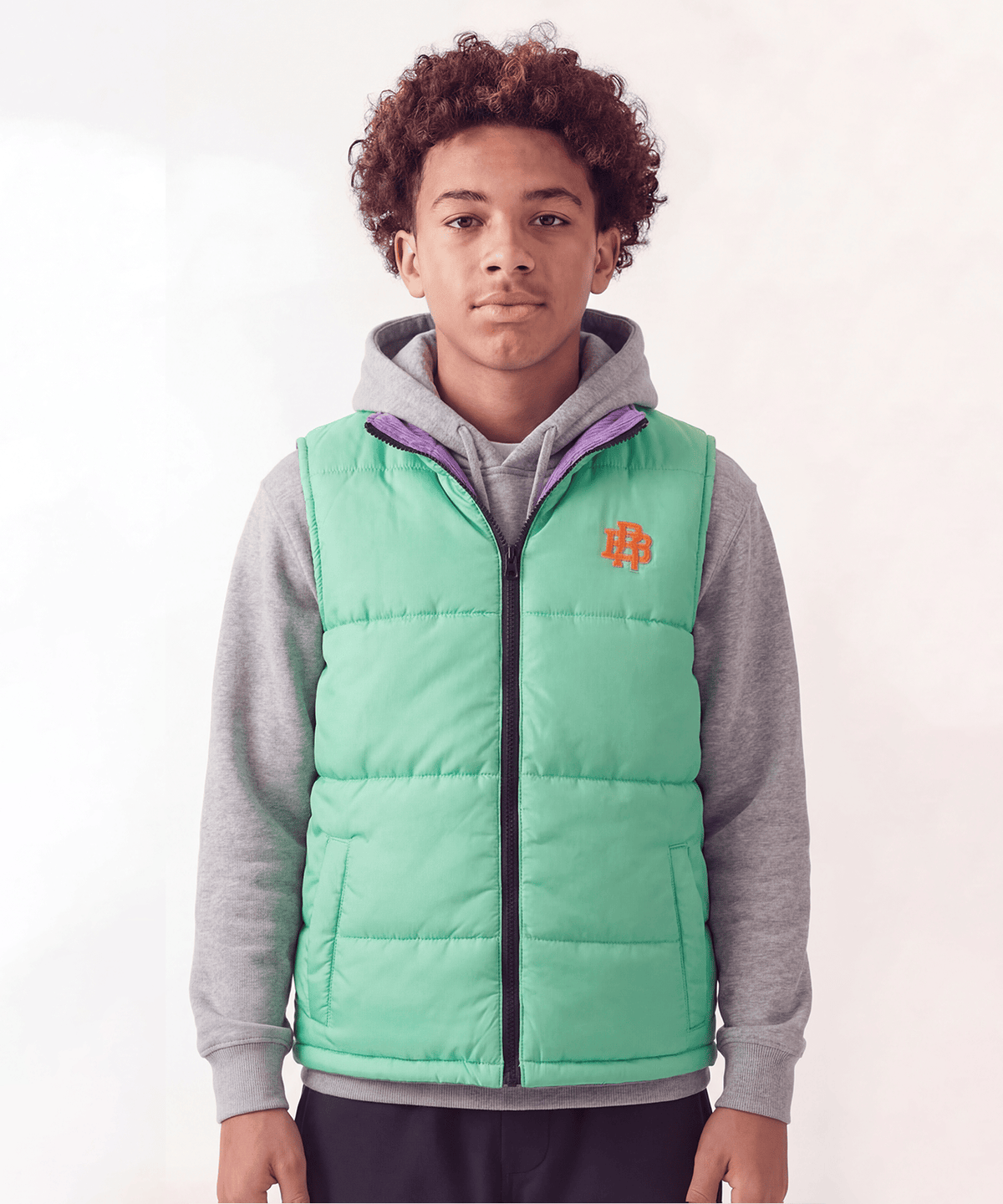 Reason Clothing Essential | Fresh Start Kid's Reversible Puffer Vest - Sage