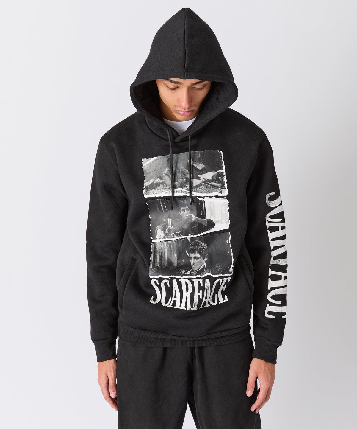 Reason Clothing Quality | Scarface Montage Graphic Hoodie - Black