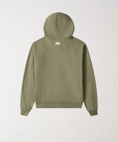 Reason Clothing Top Pick | Essential Boxy Fit Zip Up Hoodie - Olive Green