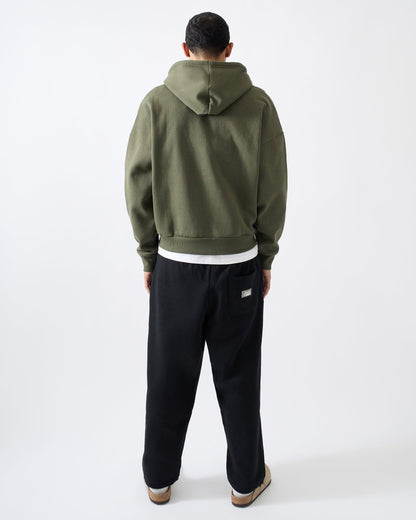 Reason Clothing Top Pick | Essential Boxy Fit Zip Up Hoodie - Olive Green