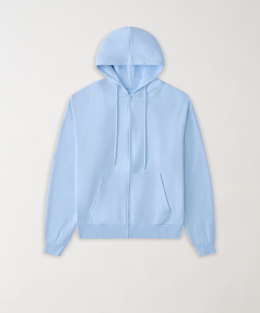 Reason Clothing Deals | Essential Boxy Fit Zip Up Hoodie - Blue