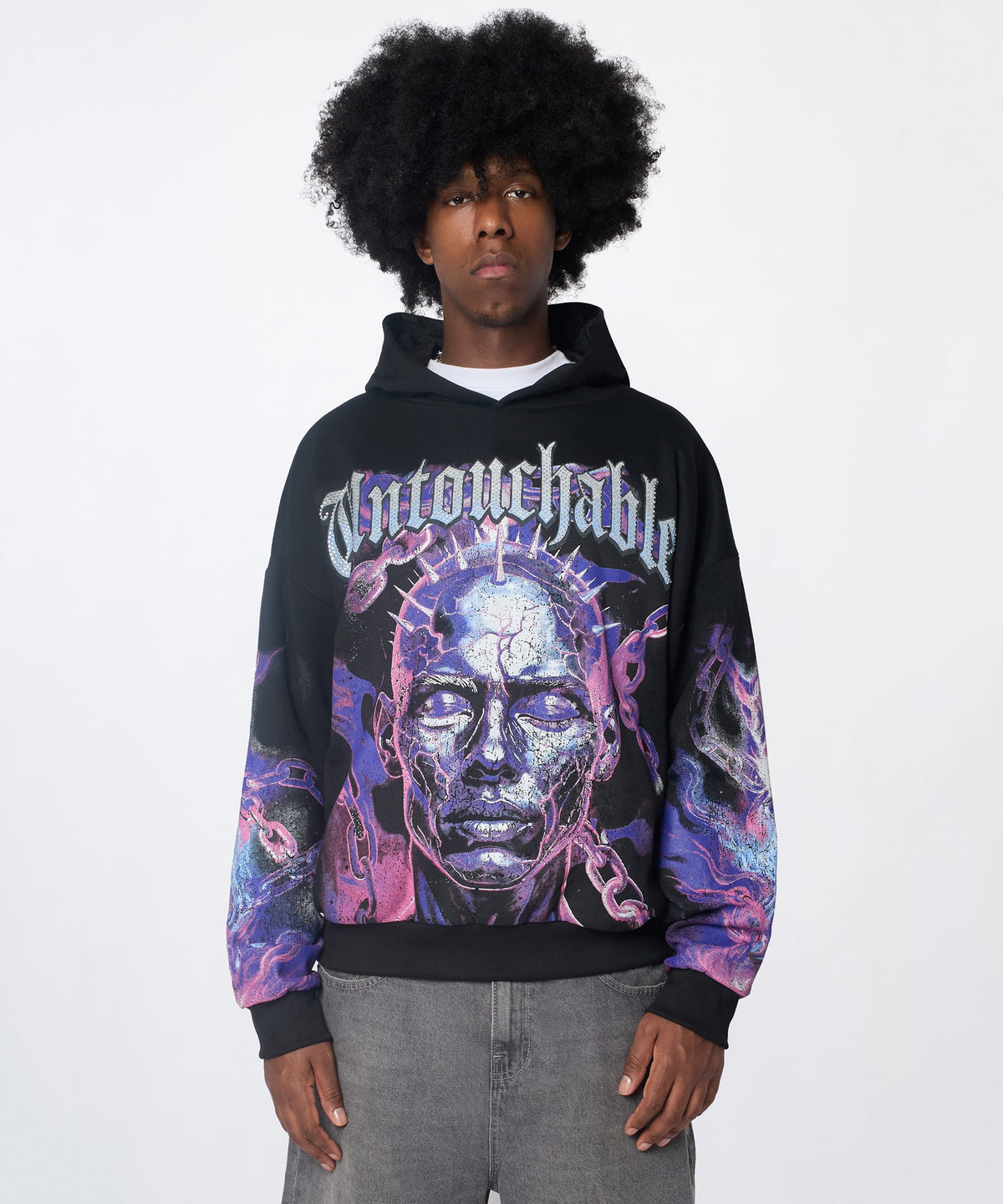 Reason Clothing Popular | Untouchable Chenille Hoodie - Black