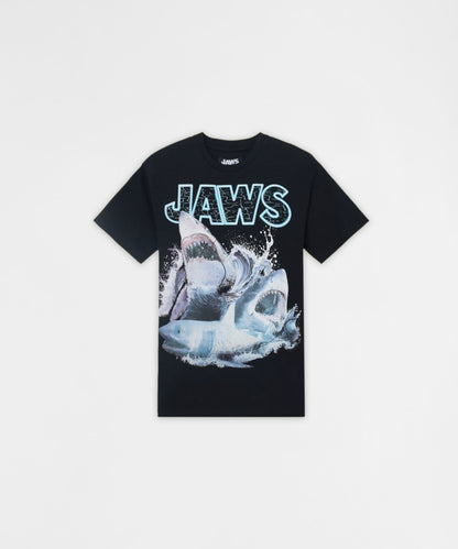 Reason Clothing Latest | Jaws Shark Attack Short Sleeve Tee - Black