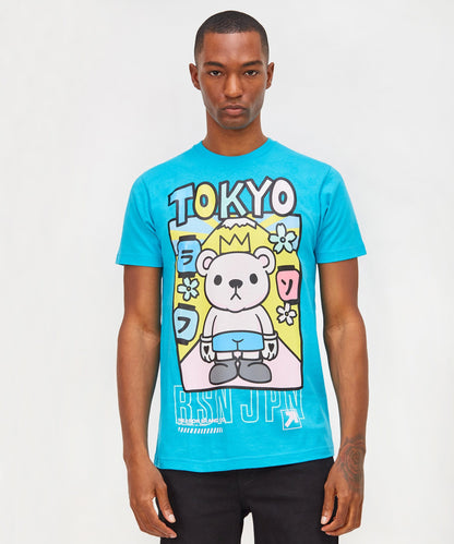 Reason Clothing Value | Neo Tokyo Bear Graphic Tee - Blue