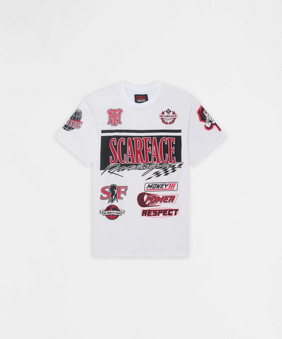 Reason Clothing Trusted | Scarface Racing Short Sleeve Tee - White