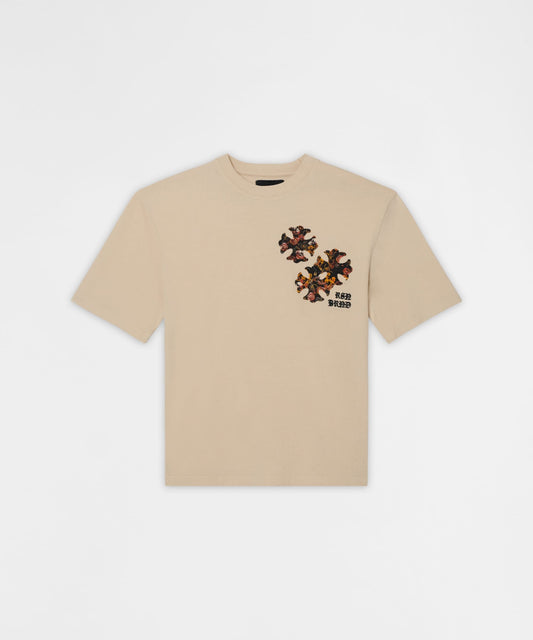 Reason Clothing Latest | Cross Applique Short Sleeve Tee - Cream