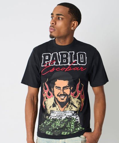 Reason Clothing Trusted | Pablo Escobar Mugshot Graphic Short Sleeve Tee - Black