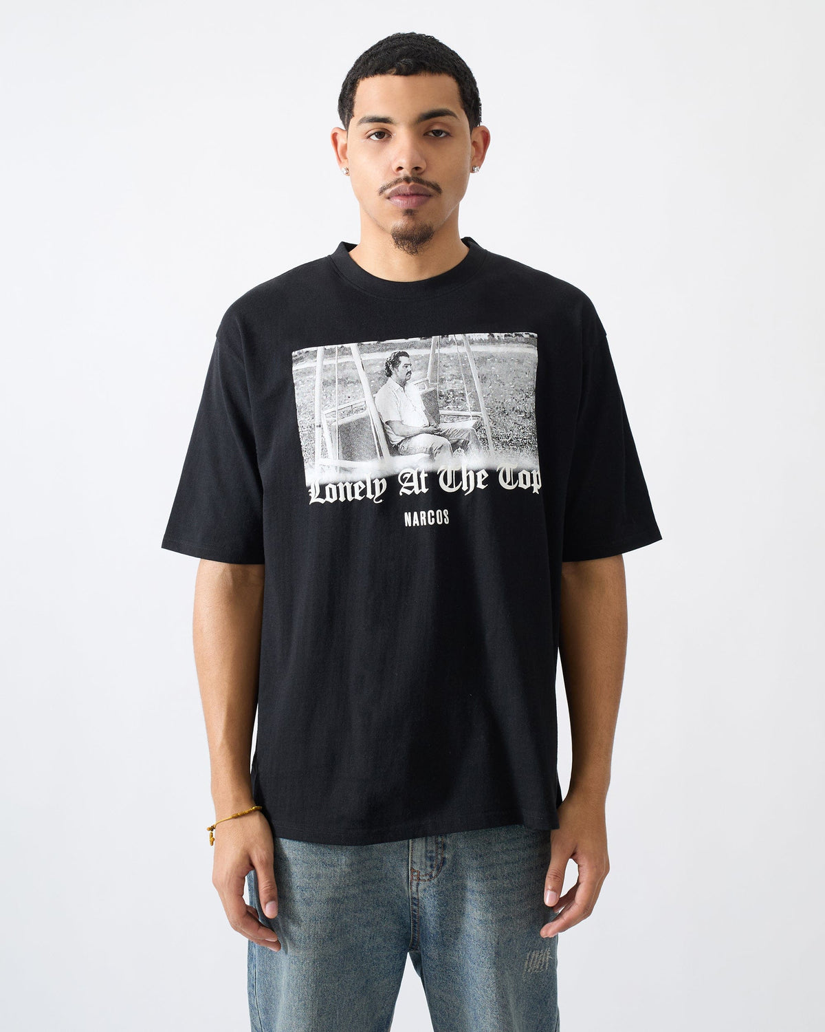 Reason Clothing Discount | Narcos Lonely At The Top Graphic Short Sleeve Tee - Black