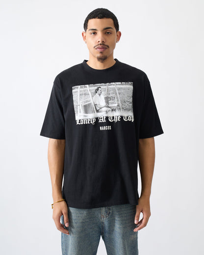 Reason Clothing Discount | Narcos Lonely At The Top Graphic Short Sleeve Tee - Black