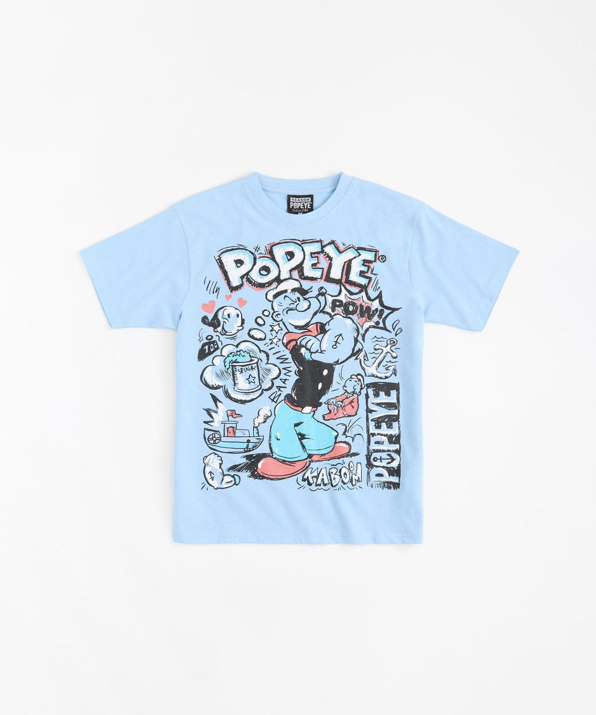 Reason Clothing Value | Popeye Kaboom Graphic Short Sleeve Tee - Medium Green