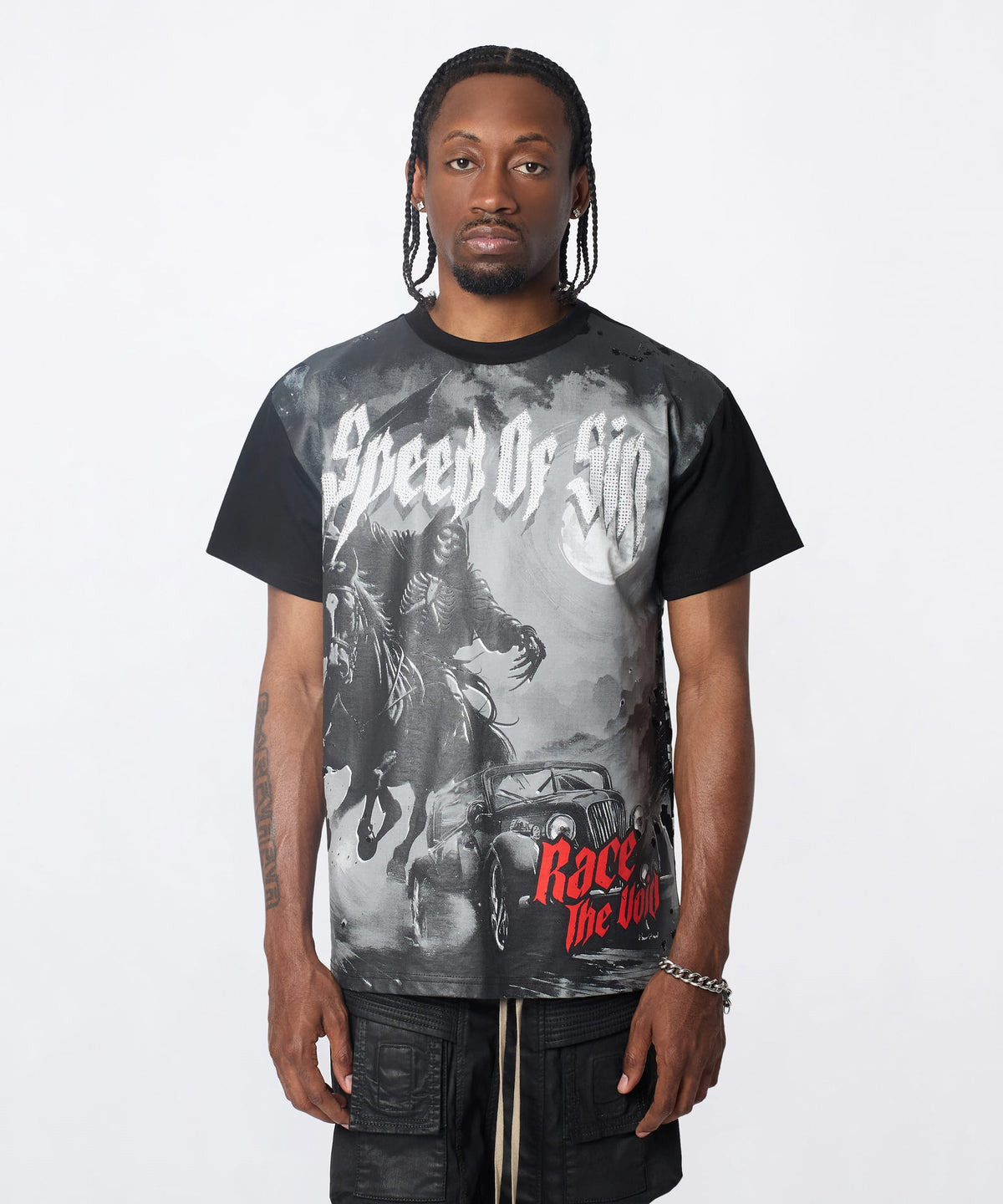 Reason Clothing Deals | Speed Of Sin Graphic Short Sleeve Tee - Black