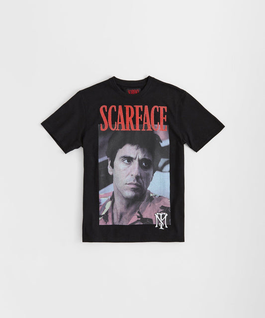 Reason Clothing Quality | Scarface Glitter Sugar Print Short Sleeve Tee - Black