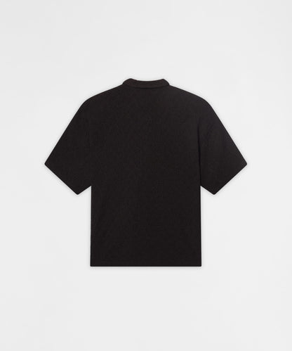 Reason Clothing Great Value | Textured Honey Comb Button Down Shirt - Black