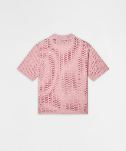 Reason Clothing Featured | Riviera Button Down Knit Short Sleeve Shirt - Pink