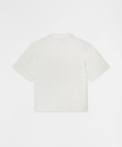 Reason Clothing Top Pick | Textured Honey Comb Button Down Shirt - White