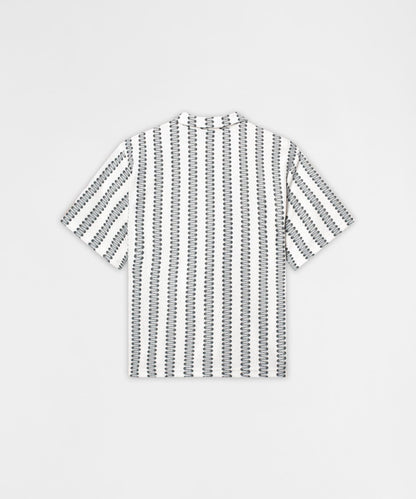 Reason Clothing Value | Textured Streamlined Button Down Shirt - Grey White