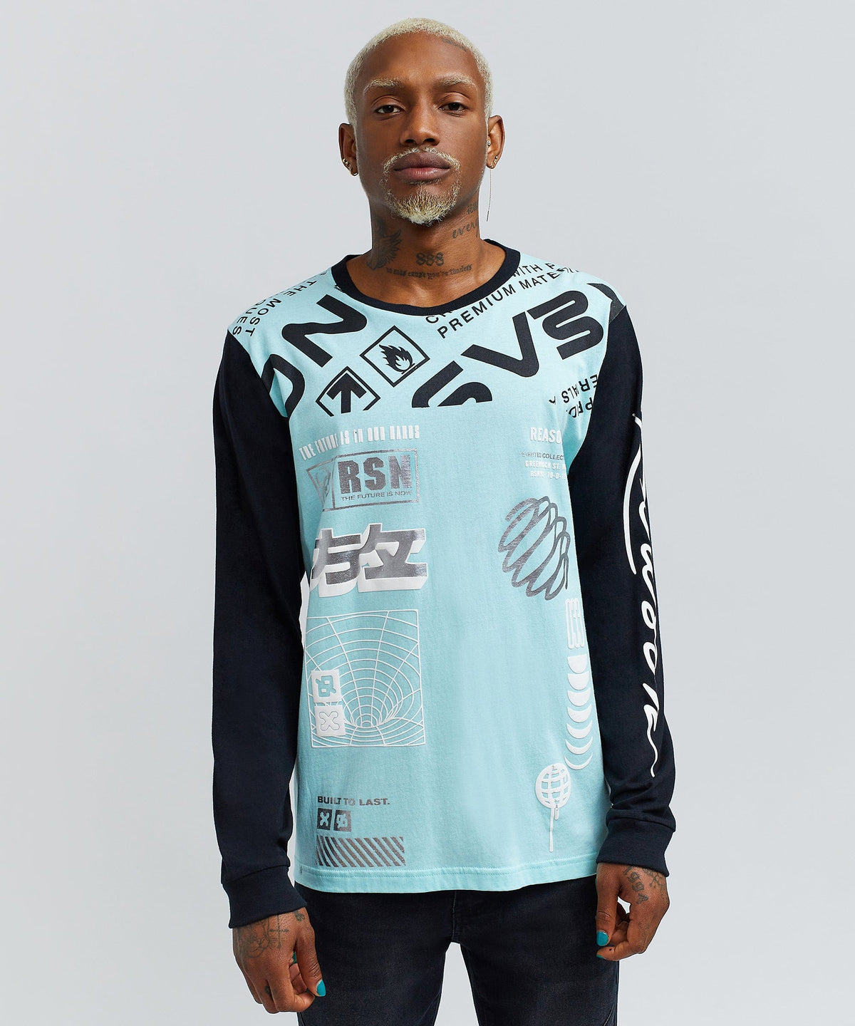Reason Clothing Discount | Tommy Long Sleeve Tee - Blue
