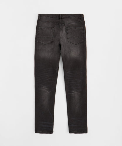 Reason Clothing Premium | Starburst Rhinestone Distressed Skinny Jeans - Black