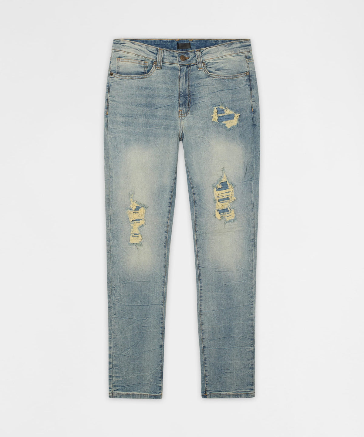 Reason Clothing Hot Sale | Essential Distressed Skinny Jeans - Medium Blue