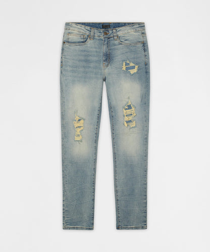 Reason Clothing Hot Sale | Essential Distressed Skinny Jeans - Medium Blue