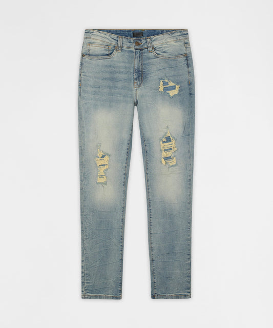 Reason Clothing Hot Sale | Essential Distressed Skinny Jeans - Medium Blue