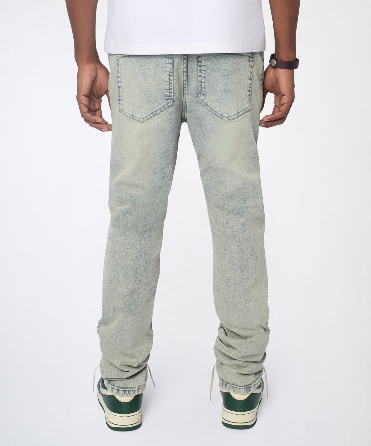 Reason Clothing Featured | Panel Distressed Skinny Jeans - Blue