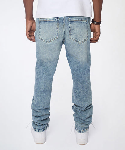 Reason Clothing Popular | Vintage Distressed Skinny Jeans - Blue