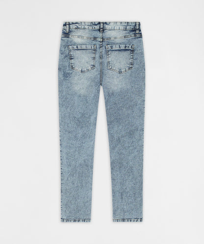 Reason Clothing Popular | Vintage Distressed Skinny Jeans - Blue