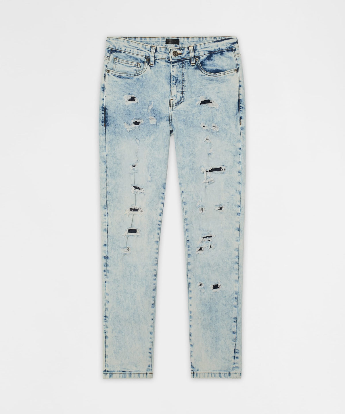Reason Clothing Recommended | Bleached Out Distressed Skinny Jean - Light Blue