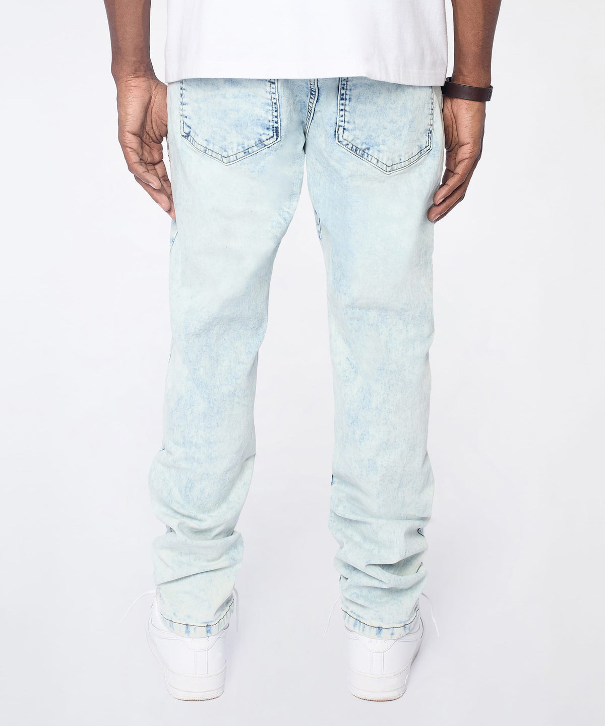 Reason Clothing Recommended | Bleached Out Distressed Skinny Jean - Light Blue