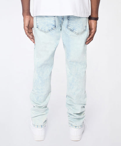 Reason Clothing Recommended | Bleached Out Distressed Skinny Jean - Light Blue