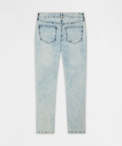 Reason Clothing Recommended | Bleached Out Distressed Skinny Jean - Light Blue