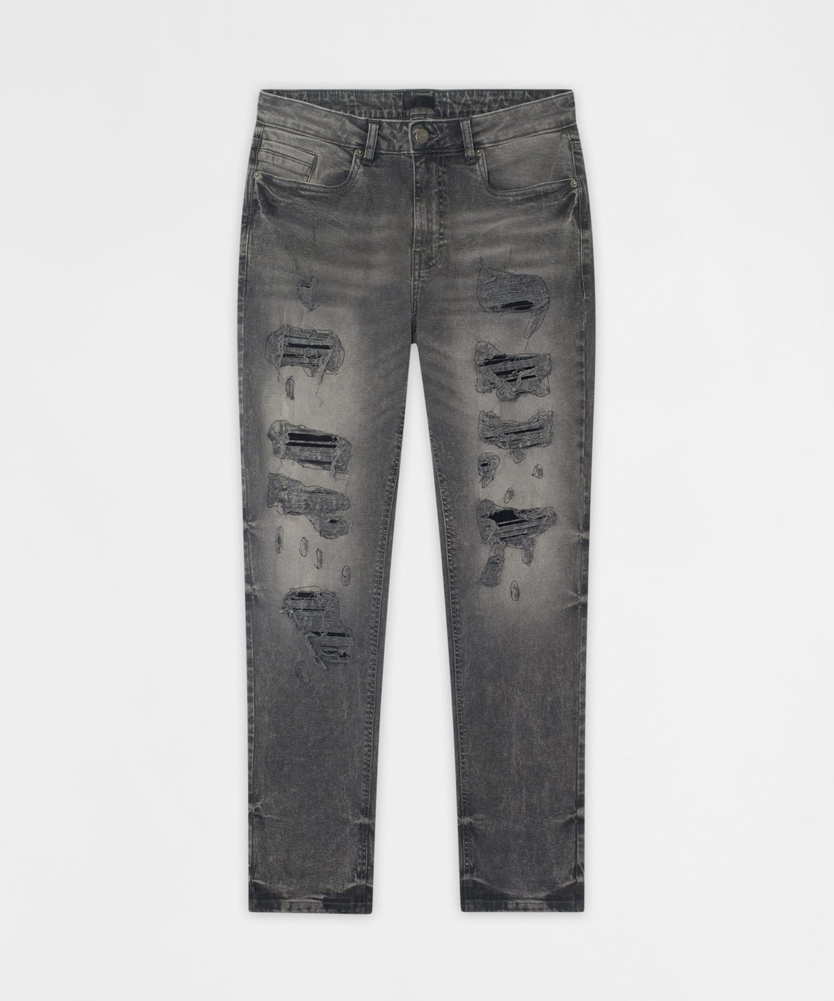 Reason Clothing Customer Favorite | Breakaway Distressed Skinny Jeans - Dark Grey