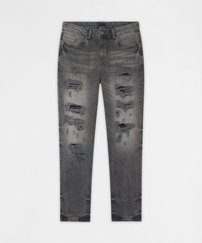 Reason Clothing Customer Favorite | Breakaway Distressed Skinny Jeans - Dark Grey