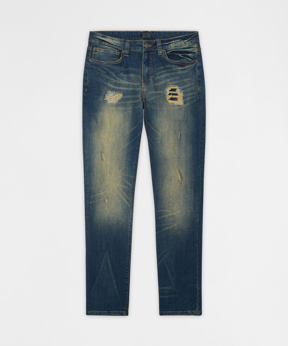 Reason Clothing Trending | Essential Distressed Skinny Jeans - Dark Blue