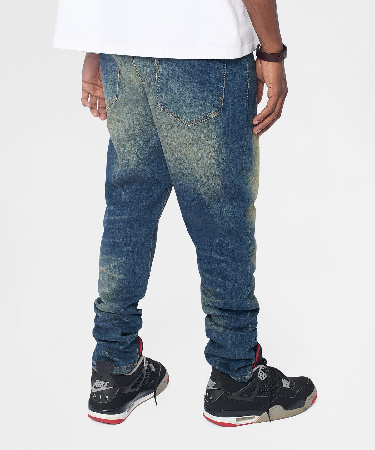 Reason Clothing Trending | Essential Distressed Skinny Jeans - Dark Blue