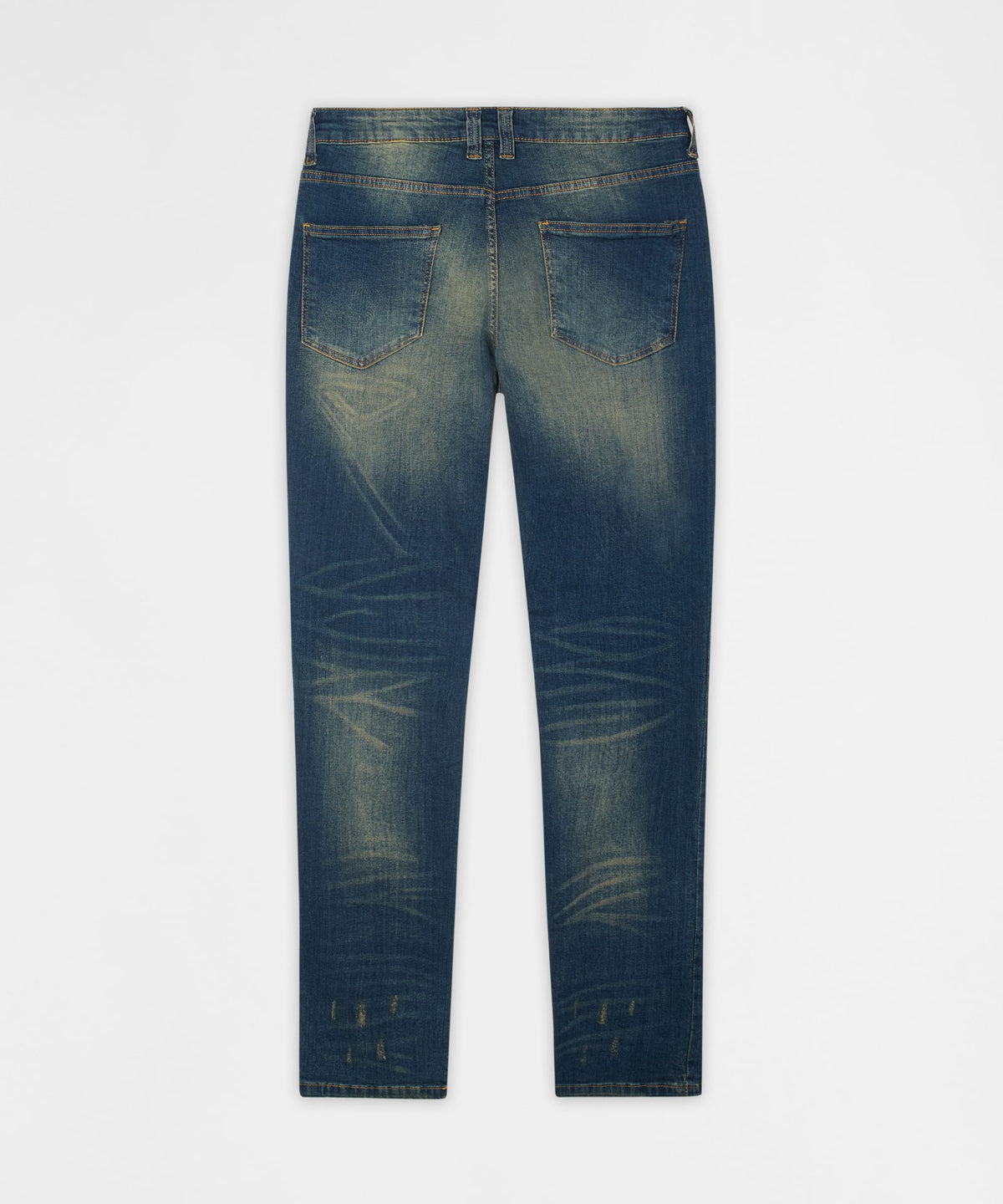 Reason Clothing Trending | Essential Distressed Skinny Jeans - Dark Blue