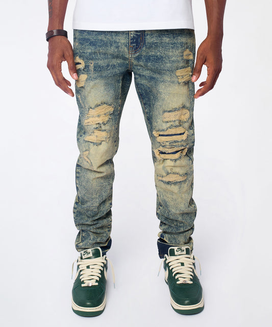Reason Clothing Discount | Hookey Distressed Skinny Jeans - Light Indigo