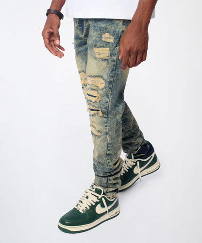 Reason Clothing Discount | Hookey Distressed Skinny Jeans - Light Indigo