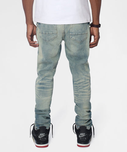 Reason Clothing Discount | Drifter Distressed Skinny Jeans - Medium Indigo