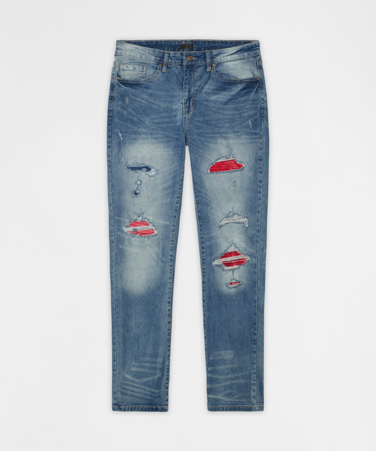 Reason Clothing Customer Favorite | Rebel Distressed Skinny Jeans - Medium Indigo