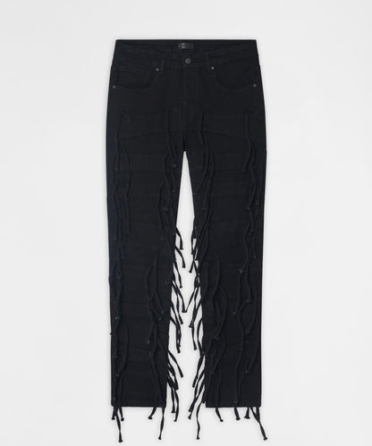 Reason Clothing New | Fringe Skinny Jeans - Black