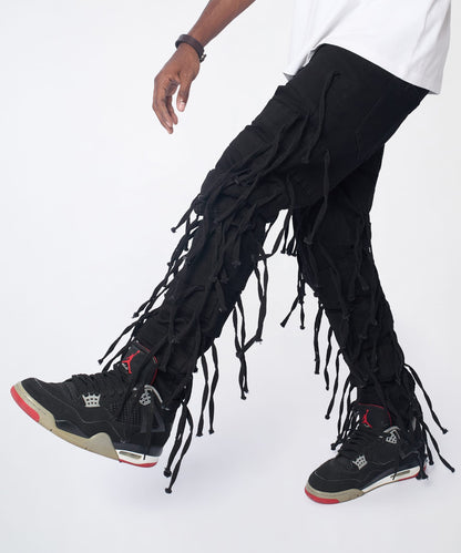 Reason Clothing New | Fringe Skinny Jeans - Black
