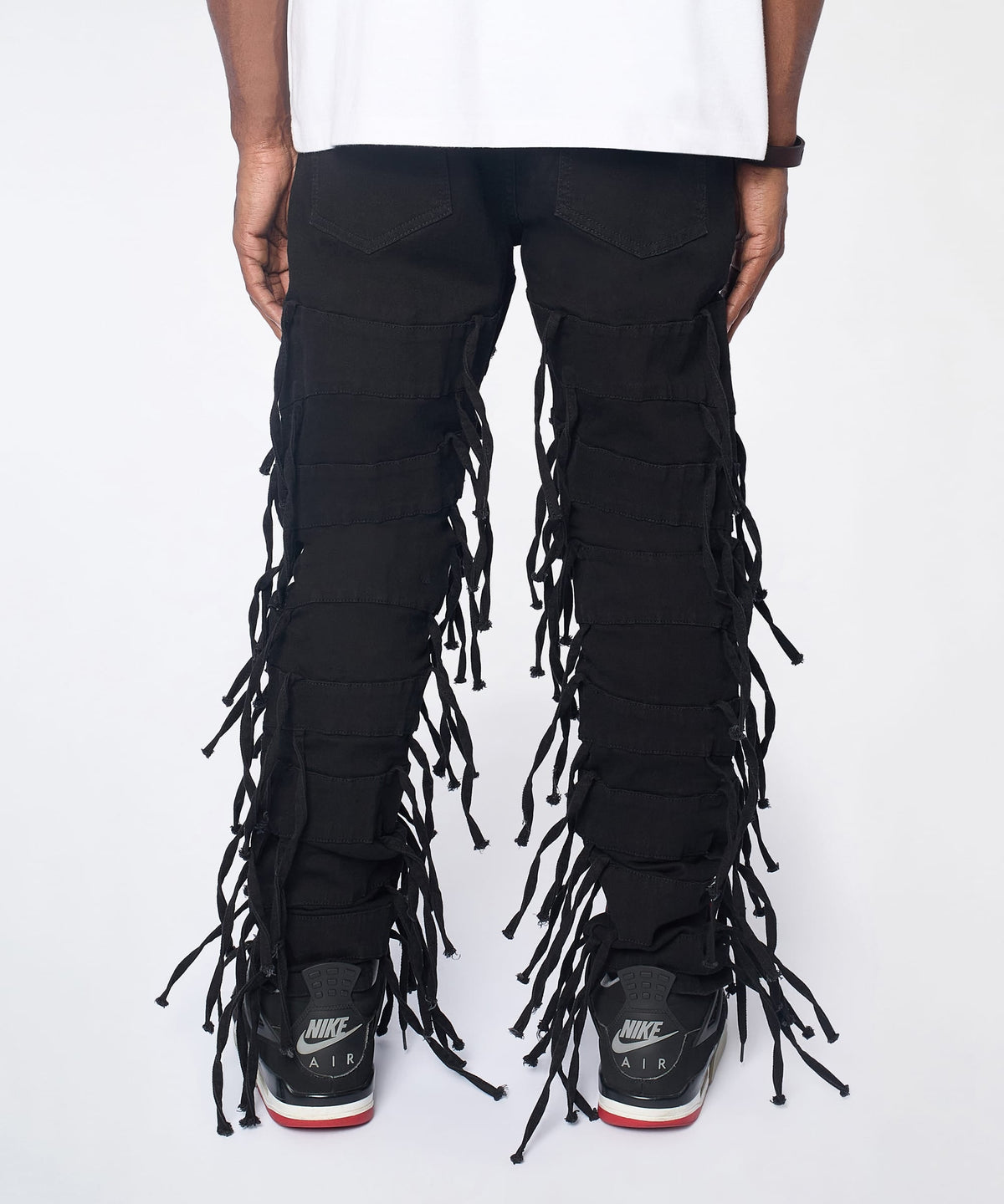 Reason Clothing New | Fringe Skinny Jeans - Black