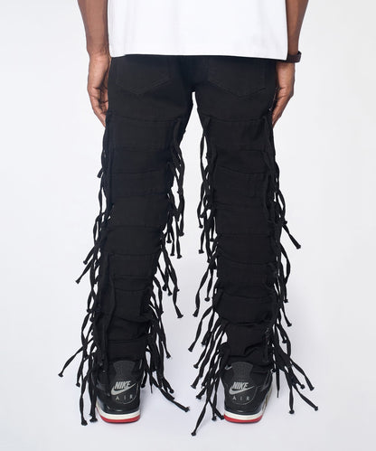 Reason Clothing New | Fringe Skinny Jeans - Black